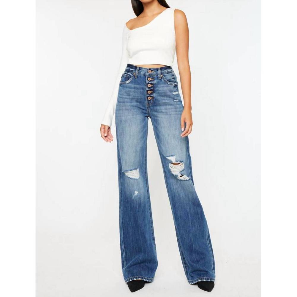 NEW KANCAN ariena 90s flare jeans in medium wash
